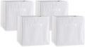 DII Collapsible Storage Organizer Bin, Small, 11" Cube, White, 4 Count