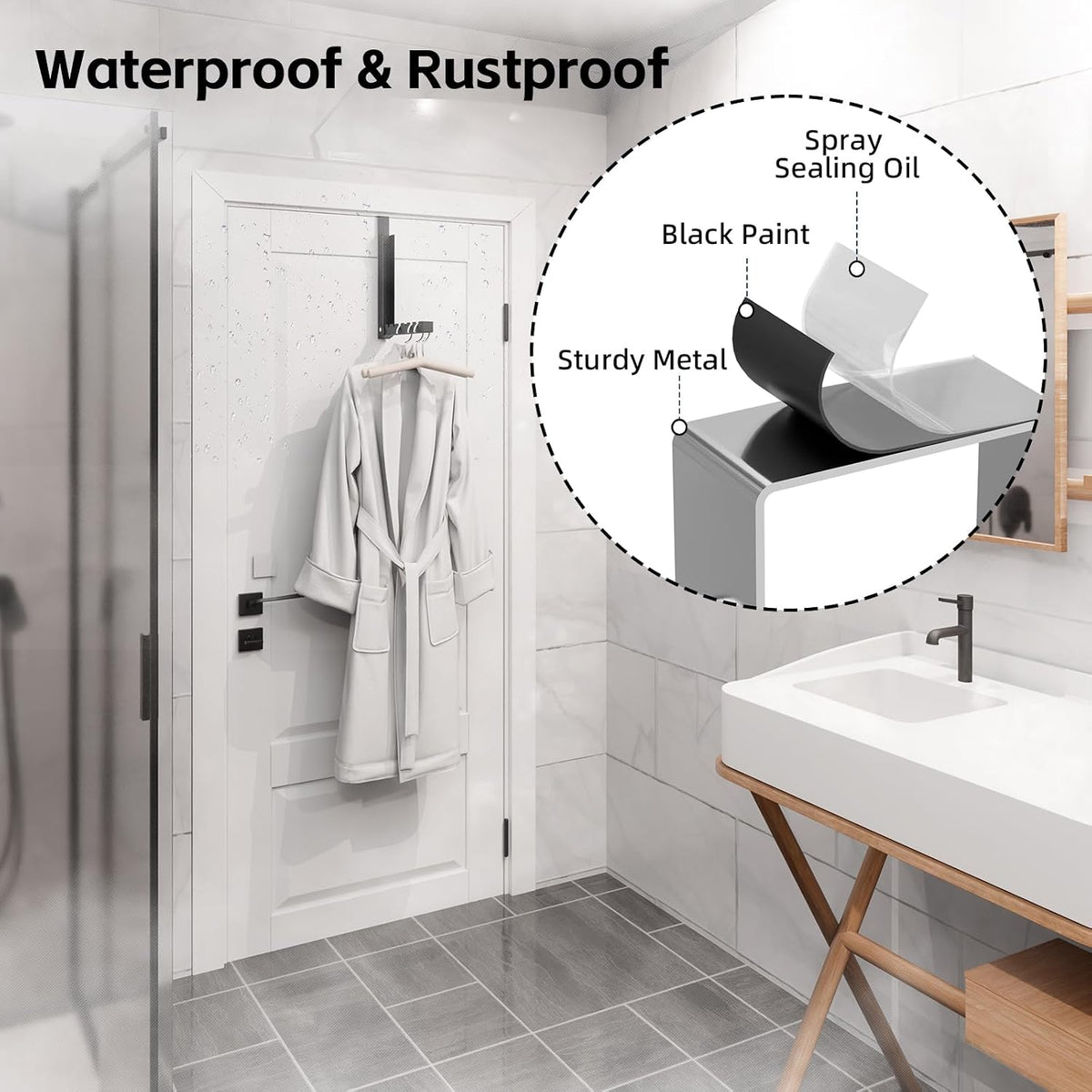 2 Pack Over The Door Hanger, Folding Over The Door Drying Rack for Laundry,Foldable Over The Door Clothes Hanger,Small Clothes Drying Rack for Dorm Portable Black
