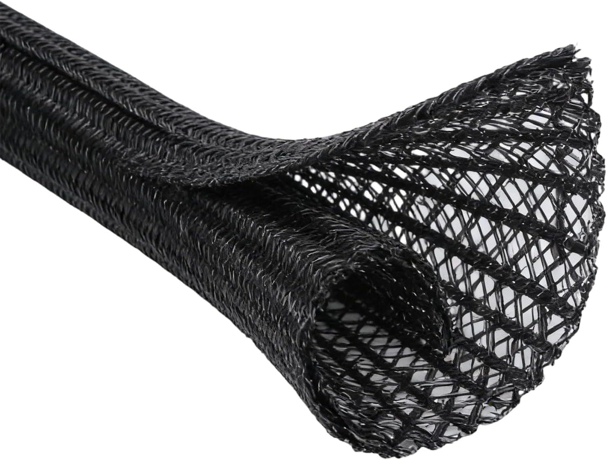 10ft - 3/8 inch Cord Protector Cable Sleeve, Split Wire Loom Tubing, for Power Cord, Audio USB TV Computer Cable, Protect Pet from Chewing, Black (3/8"-10ft)