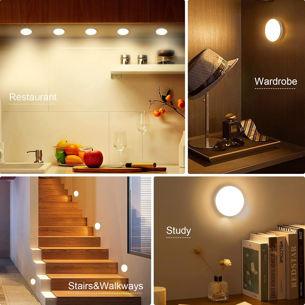 3 PCS Motion Sensor Light, Rechargeable Night Light(3000K Warm Yellow)
