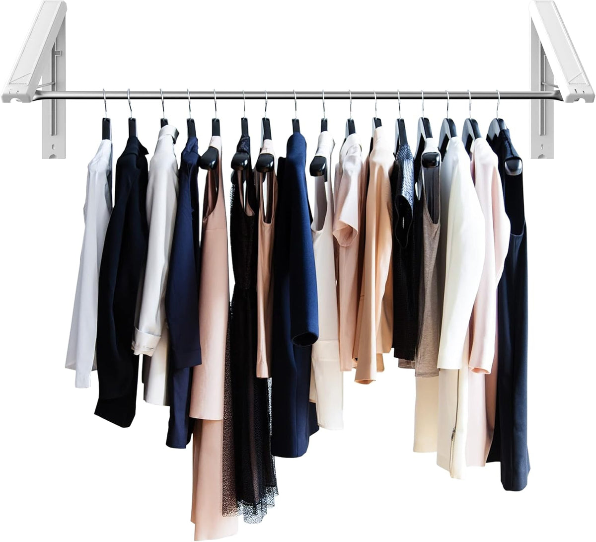 QuikCLOSET Wall Mounted Drying Rack - 36–60" Telescopic & Foldable