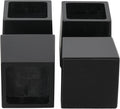 EasyPAG Bed Risers 4 inch Heavy Duty, Elevate Height 3 inch, Wood Furniture Risers for Couch Table Desk, Support 2200 Lbs, 1-inch Deep Anti-Fall Edge Bed Lifts with Non-Slip Pads, 4 Pack, Black