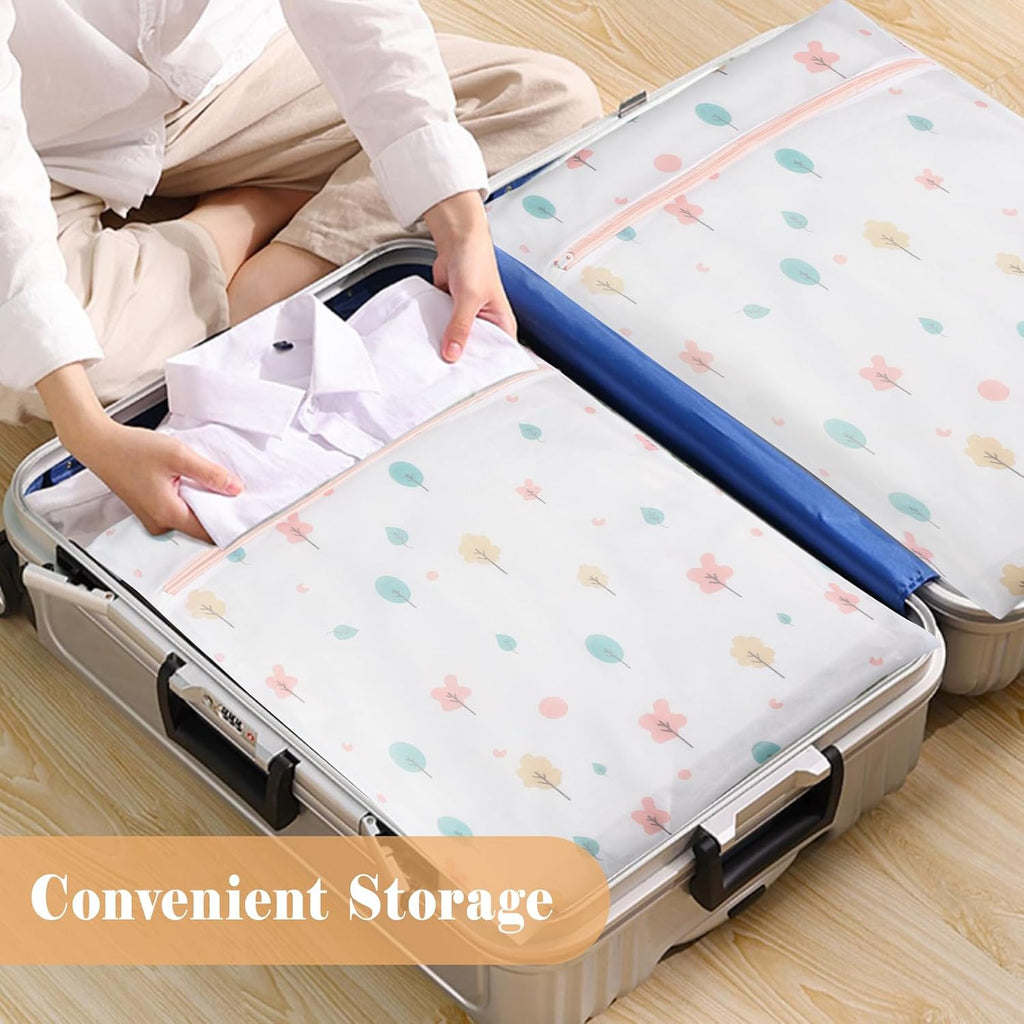 Durable Mesh Zipper Laundry Bags Machine Wash, 5-Piece Tree Print