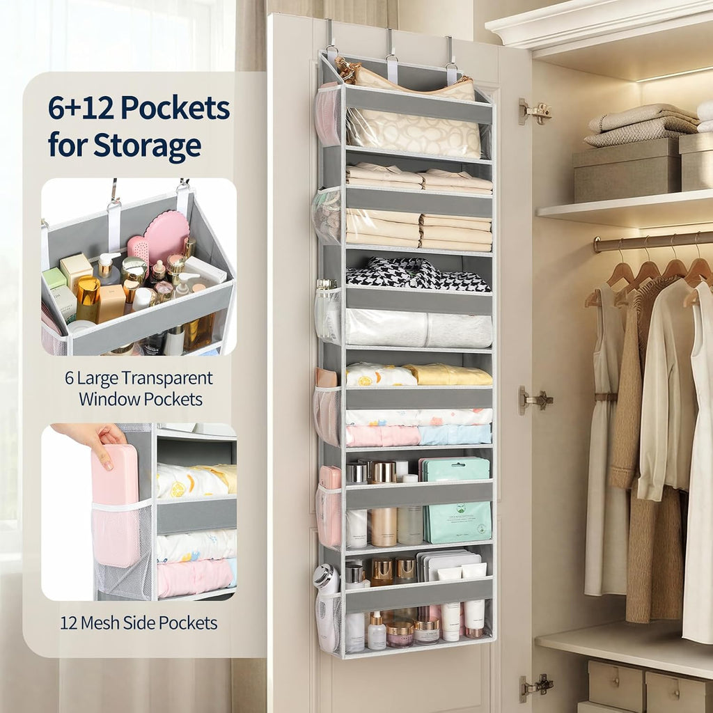 Yecaye Over the Door Organizer 6 Tiers, Heavy Duty Hanging Storage