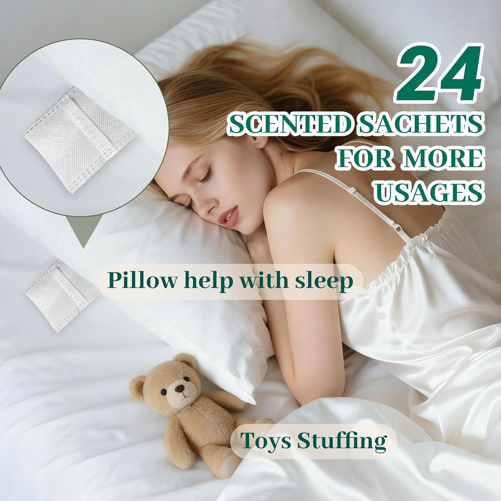 24Pcs Eucalyptus Sachets for Drawers and Closets, Natural Closet Freshener