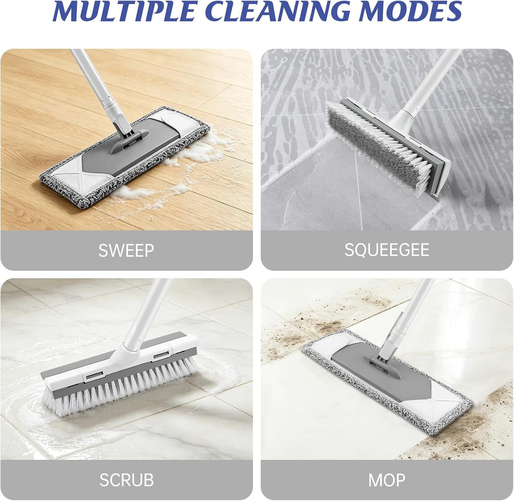 SetSail Collapsible Mop and Bucket Set with Scrub Brush (Gray White)