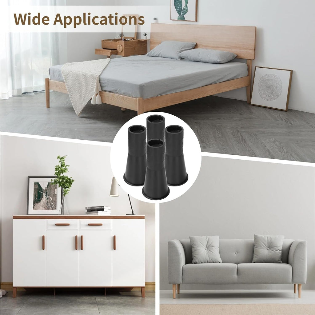 OMISTAR 4 Pcs Bed Risers, Adjustable Furniture Risers with Rubber Bottom, 6/7.8/9.6/11.4 in Height Options, Stackable Design, Heavy Duty Bed Risers for Sofas, Tables, and Furniture
