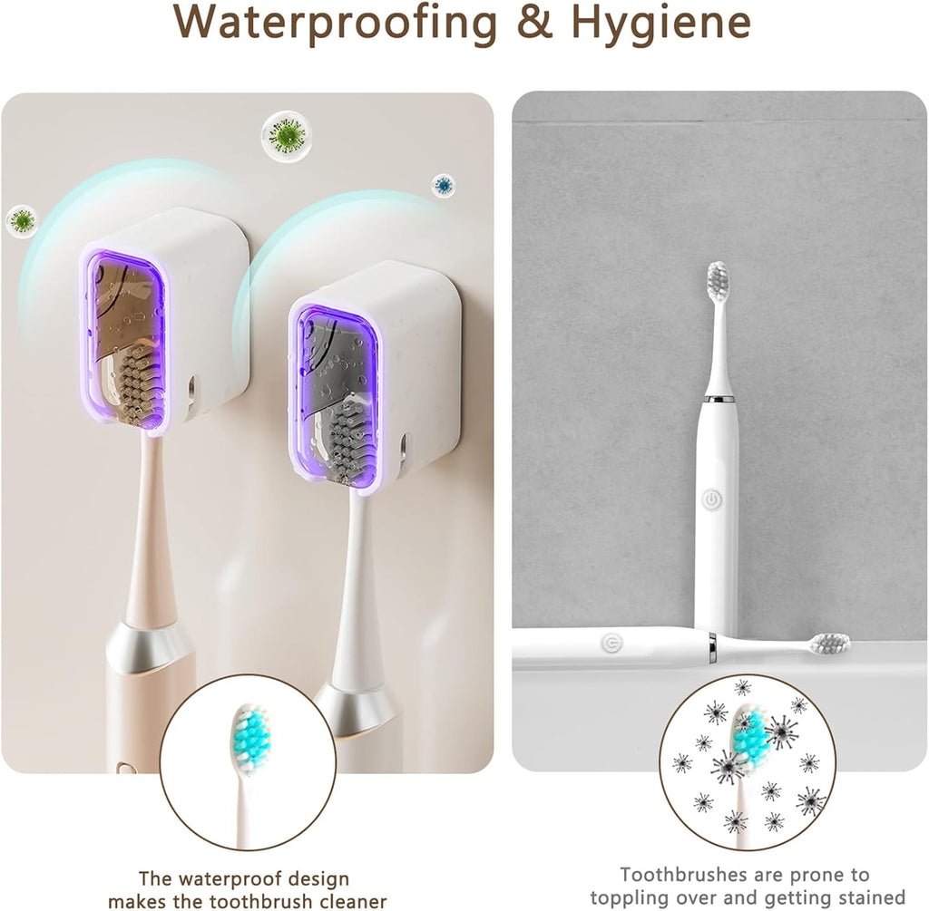 4PCS Toothbrush Holders Wall Mounted with Cover Tooth Brush Holder