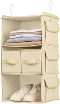 SMIRLY 3-Shelf Hanging Closet Organizer - Hanging Shelves for Small Closets, Sweater Storage