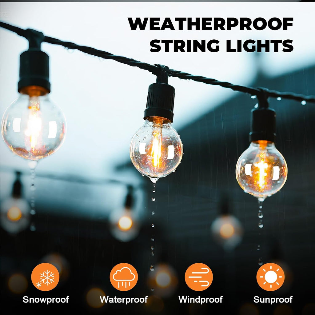 GvvooHome 50 Pack G40 LED Replacement Bulbs Outdoor, Warm White