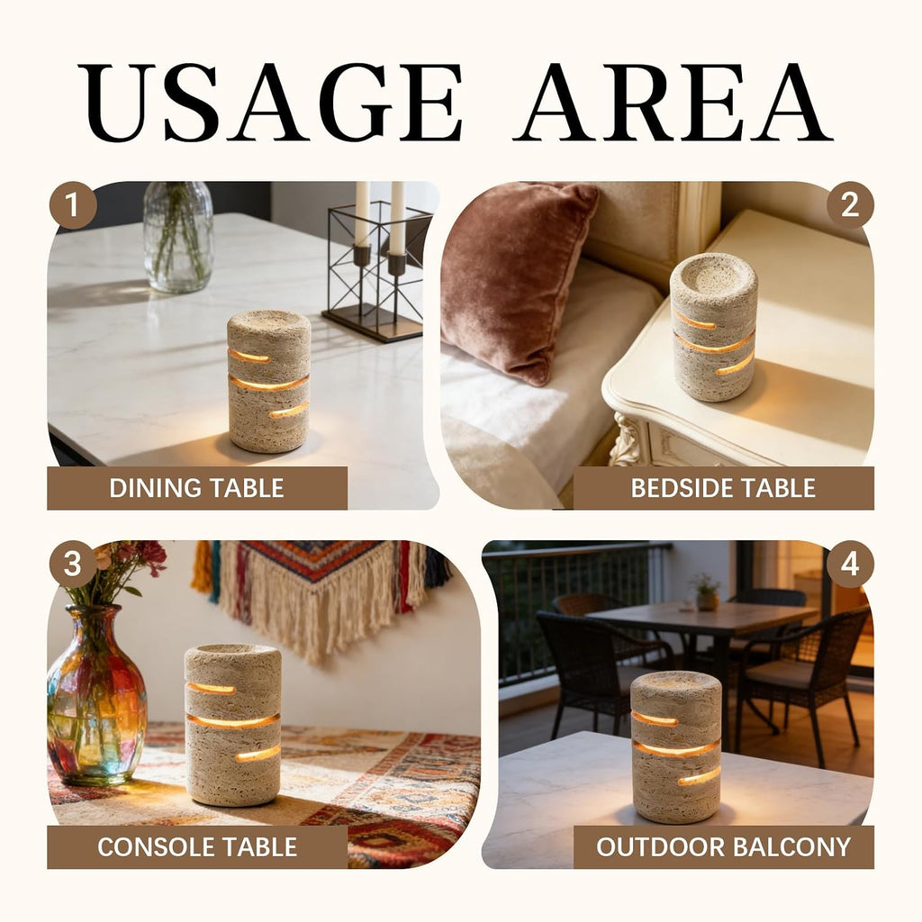 Marmor Marble Touch Lamp, Rechargeable Cordless Natural Stone Table Lamp