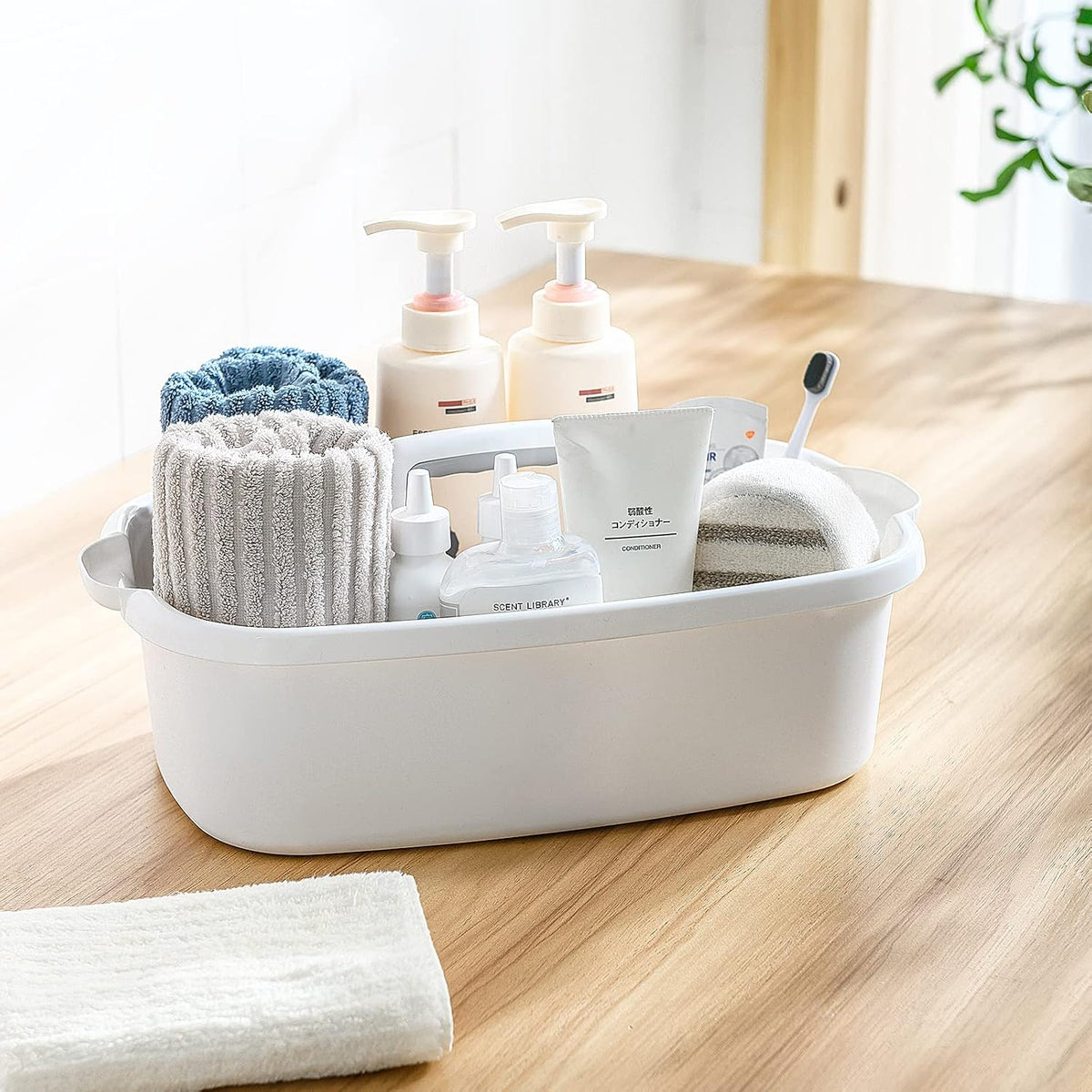 Goderewild Cleaning Caddy with Handle, Shower & Under Sink Basket, Blue
