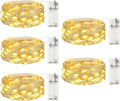 5 Pack Fairy Lights Battery Operated, 7FT 20LED String Lights with Timer Waterproof Silver Wire Fairy Lights Battery Powered Twinkle Lights for Bedroom Christmas Wedding Indoor Party Decor Warm White