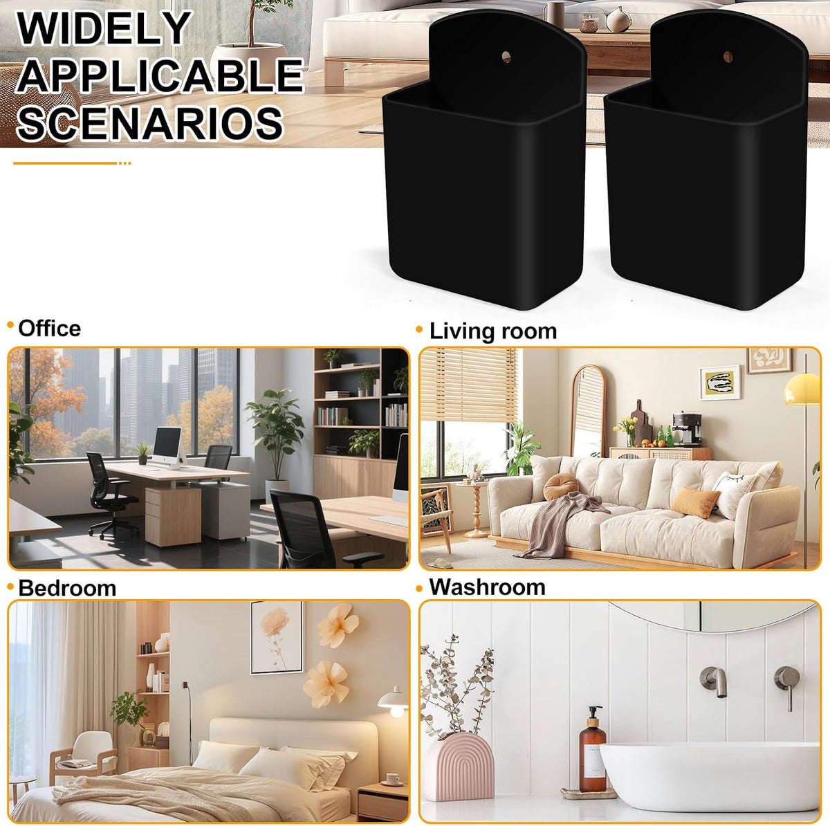 2 PCS Self Adhesive Remote Holder Wall Mount Control Holders