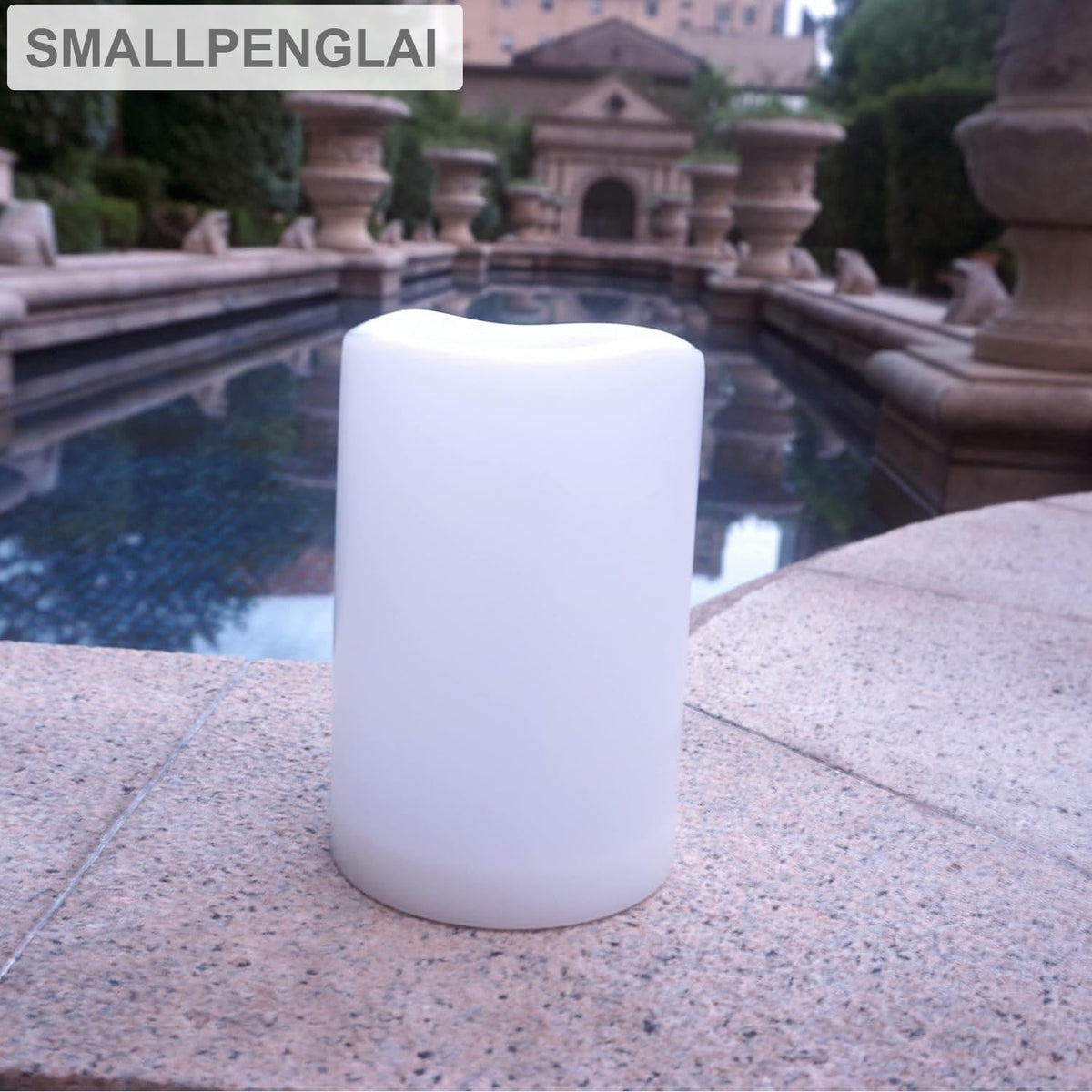 1 Pack Outdoor LED Flameless Pillar Candle with Remote and Timer, 3” x 4”
