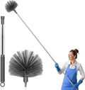SetSail Cobweb Duster with Extension Pole, for Cobweb Cleaning, Gray