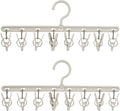 Foshine Clothes Hanger 2 Pack with 8 Clips,Clothes Drying Racks for Drying