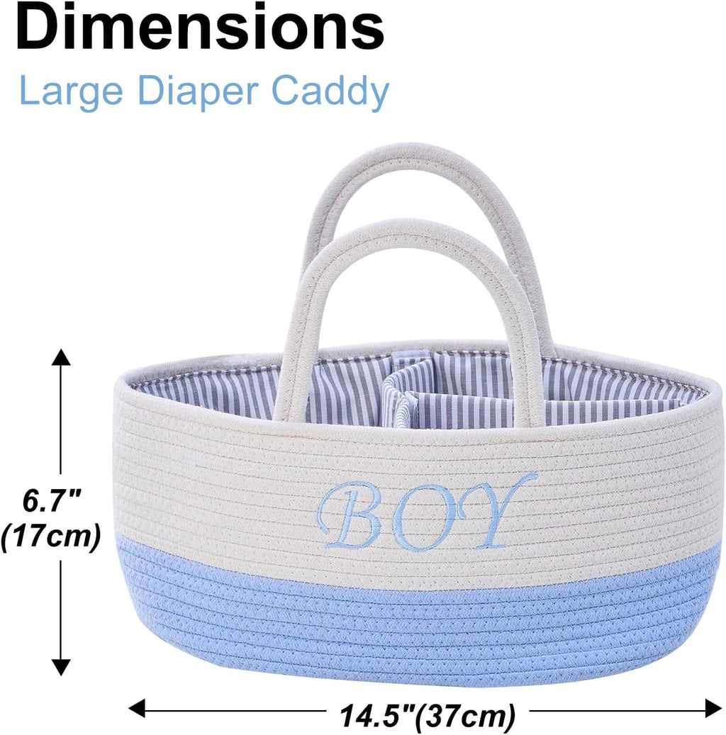 DUHEL Diaper Caddy Organizer, White Blue
