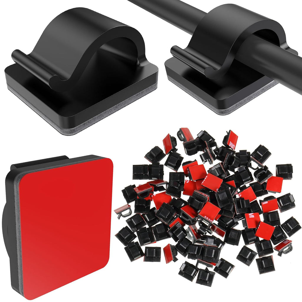 Blulu 100 Pcs Christmas Light Clips, Self Adhesive, Medium, Black