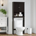 Spirich Over Toilet Storage Cabinet with Doors, Espresso Bathroom Organizer