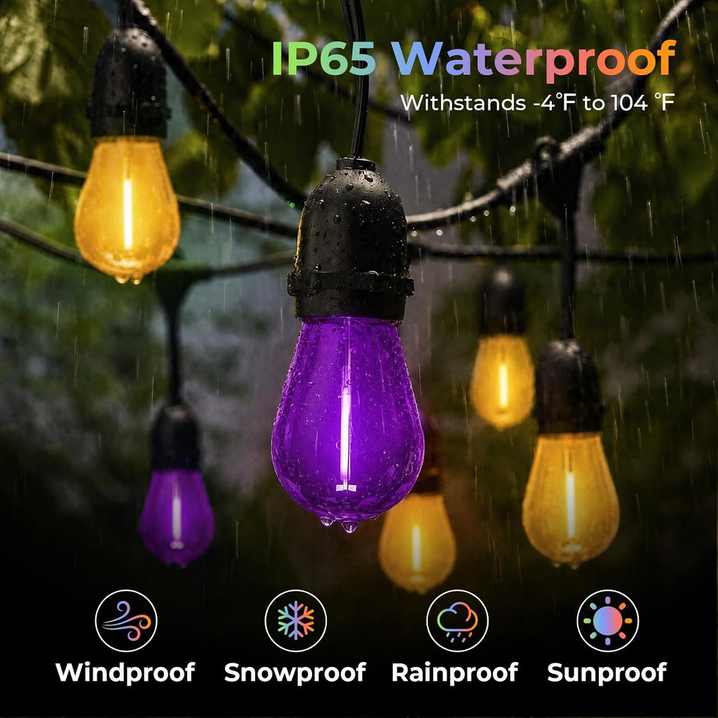 GvvooHome 36 Pack S14 Orange and Purple Light Bulbs for String Lights