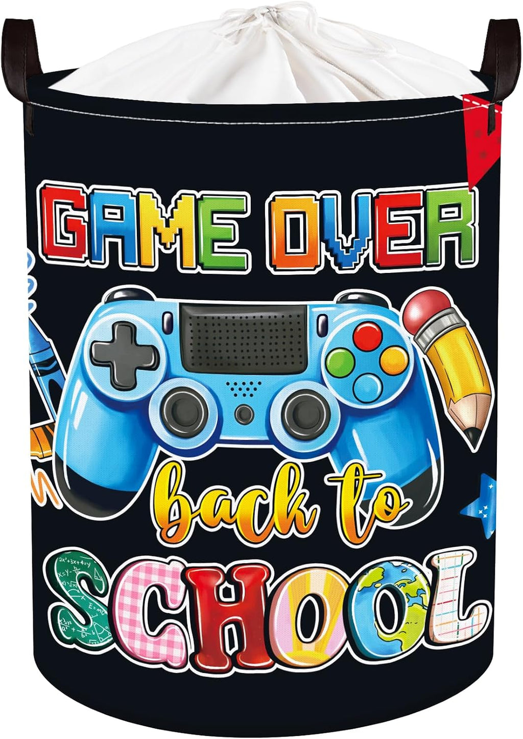 Clastyle Video Game Kid Storage Basket Foldable Boy Laundry Hamper, 36L