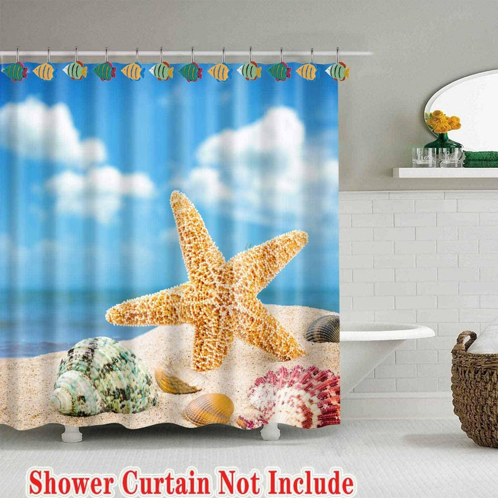 Fish Shower Curtain Hooks, Decorative Shower Curtain Hooks -12PCS