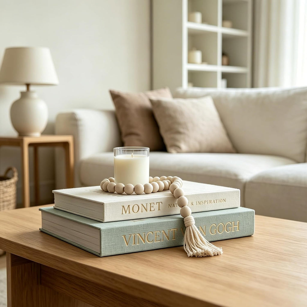 Neutral Linen Faux Decorative Books For Home Decor（Set of 2）