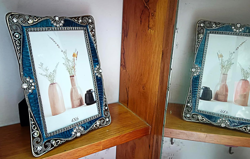 4x6 Vintage Metal Picture Frame, Retro Decoration,