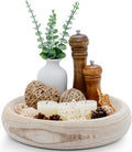 Wooden Decorative Bowls, 13 Inch Round Paulownia Wood Centerpiece Bowls for Home Decor, Natural Fruit Bowl for Coffee Table, Key Tray for Entryway Moss Holder (Wooden)