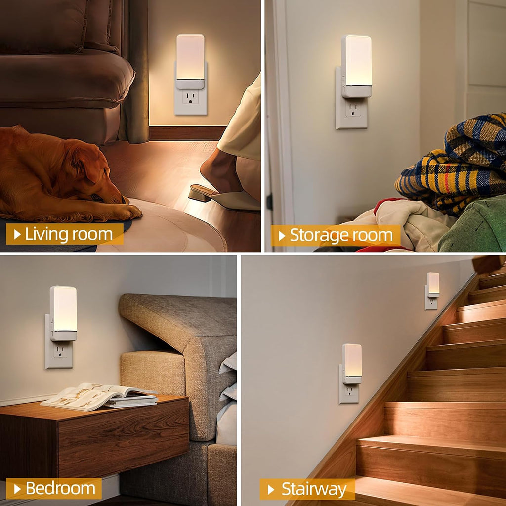 Dawnrise Night Lights Plug into Wall with Invisible Motion Sensor, 4 Pack
