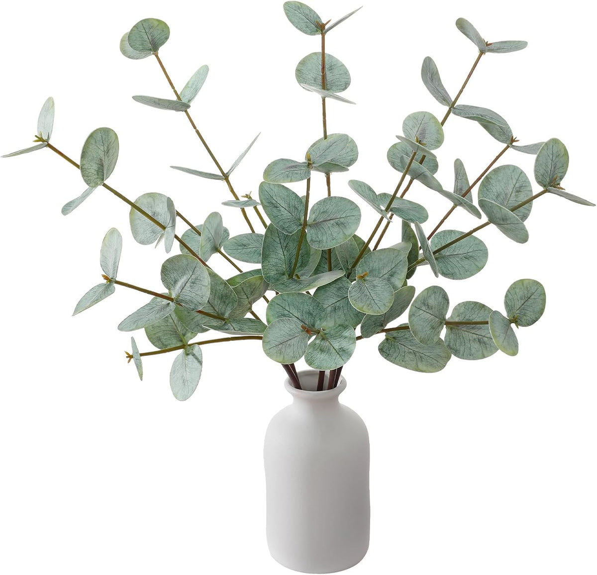 dallisten 17''Artificial Eucalyptus Stem Fake Plants Indoor Small with Vase