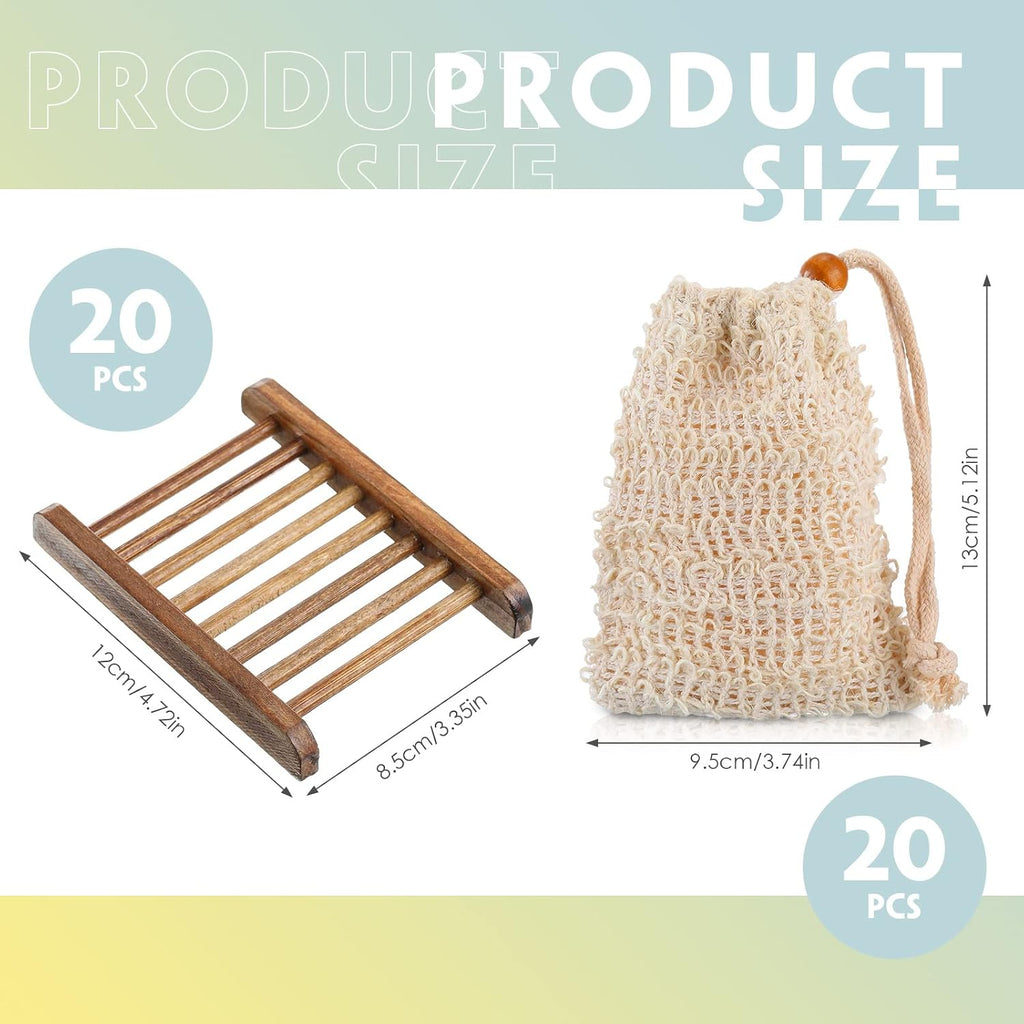 Soap Dish Set Wood Holder Saver Bulk, Carbonized Color, 40 Pcs