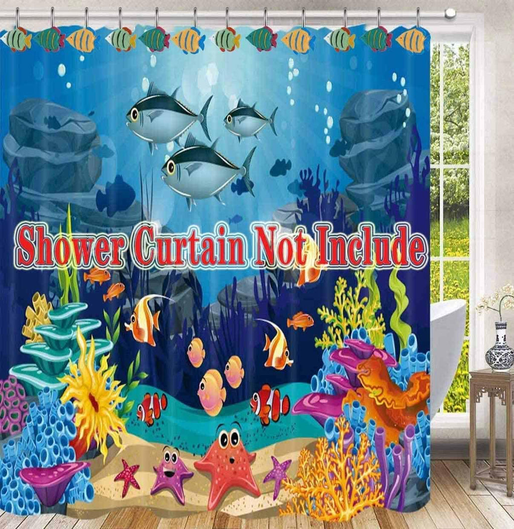 Fish Shower Curtain Hooks, Decorative Shower Curtain Hooks -12PCS