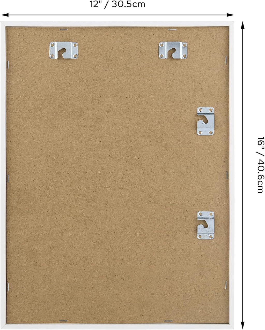 12x16 Shadow Box Display Cases with 4 Removable Clear Shelves, White
