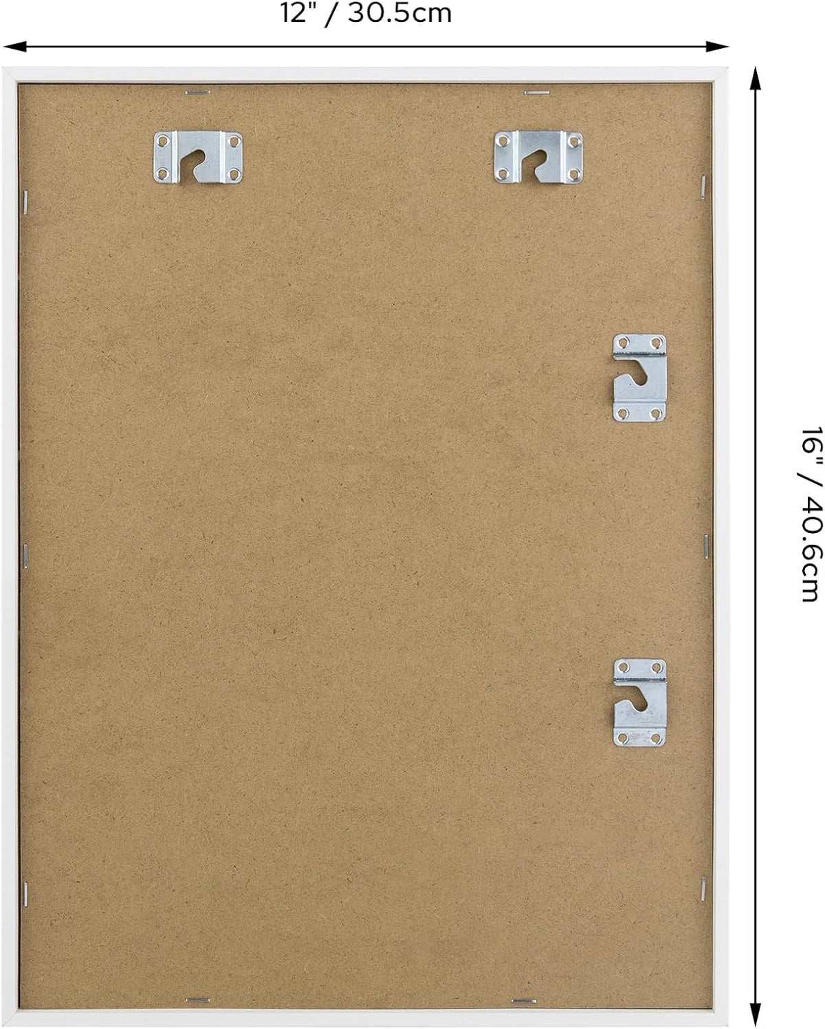12x16 Shadow Box Display Cases with 4 Removable Clear Shelves, White