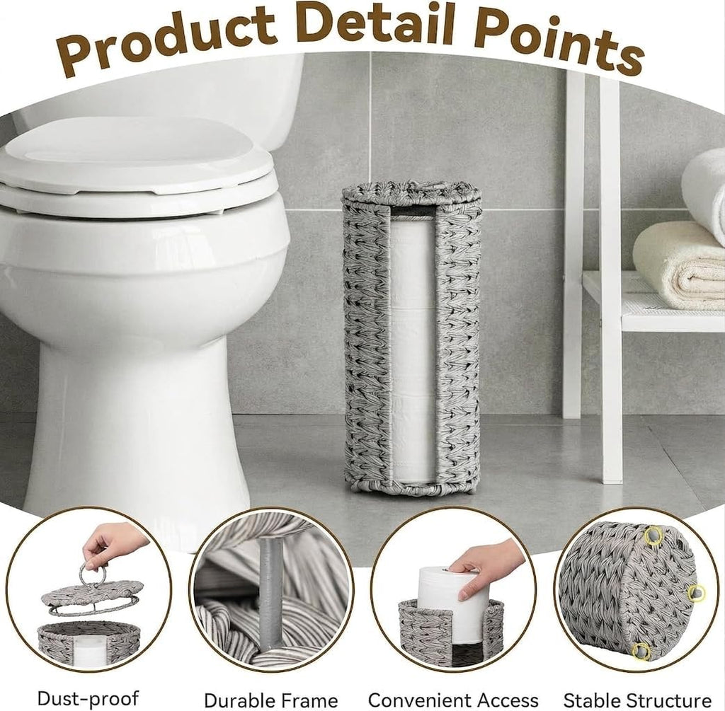 GRANNY SAYS Toilet Paper Storage with Lid, Wicker Toilet Paper Holder