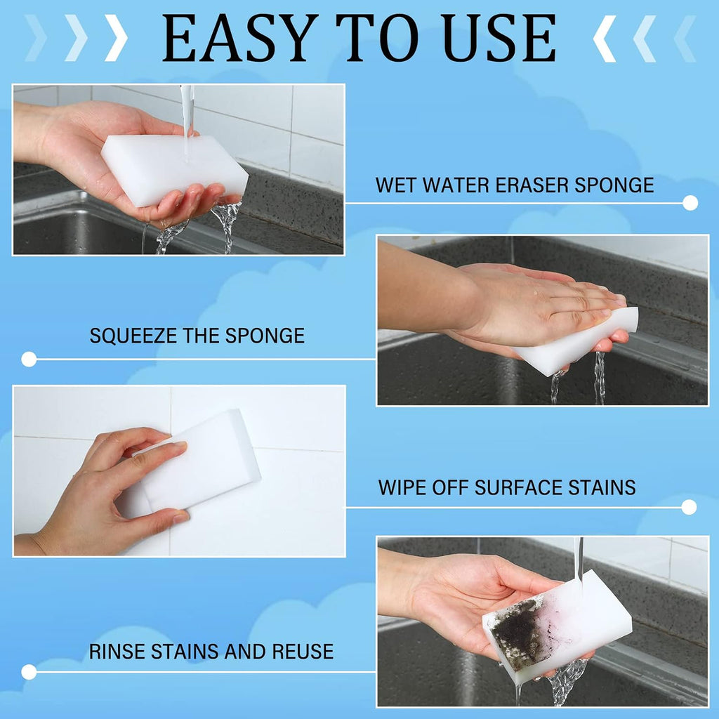 Sosation 500 Pcs Sponge Eraser Bulk Foam Sponge Cleaning Pads