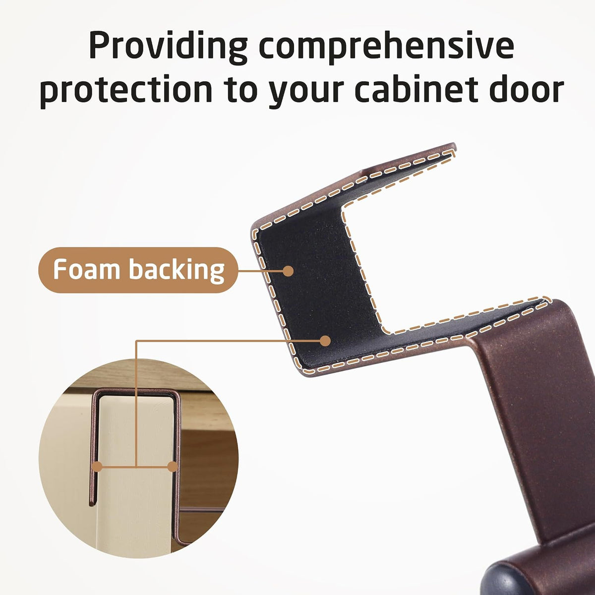 KES Over The Cabinet Towel Holder Fit 1" Thick, Kitchen Towel Holder, Brown