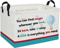 Rectangular Book Baskets Cute Storage Bins Room Decor for Home.(Bule book）