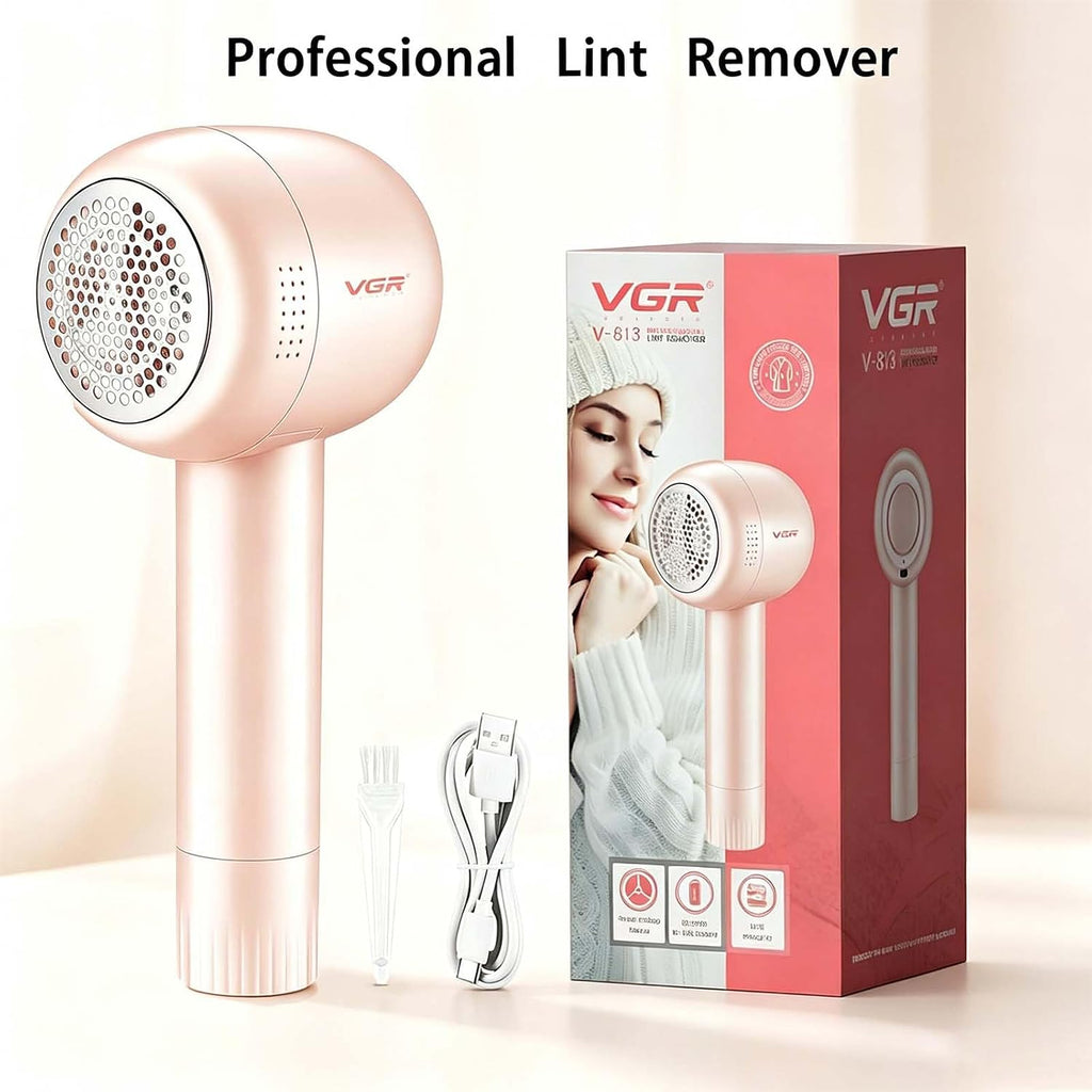 VGR 813 Rechargeable Fabric Shaver,6-Blade Lint Remover,Pink