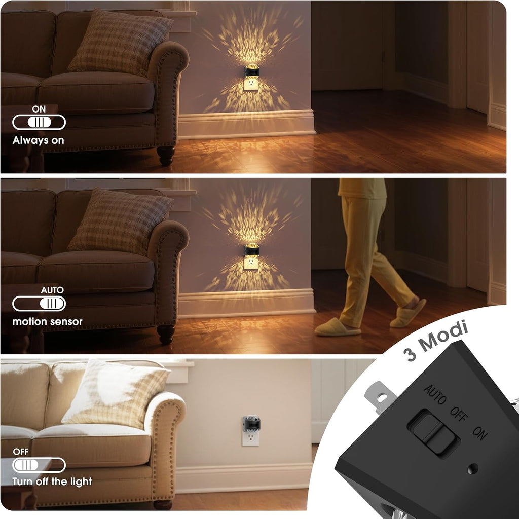JandCase Motion Sensor Night Light, 3 Color Night Lights Plug into Wall