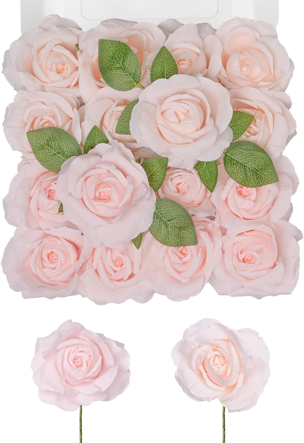 TINGE TIME Pink Artificial Flowers Combo Box Set, 16PCS Fake Rose Silk Flower w/Stem for DIY Wedding Bouquets Centerpieces Baby Shower Party Home Spring Decoration (Light Pink & Deep Pink)