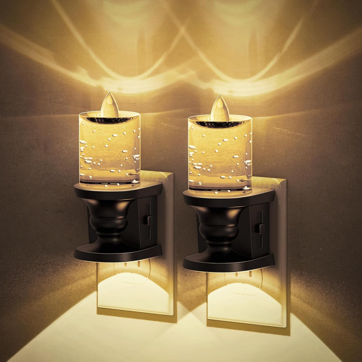 JandCase Night Light, Candle Night Lights Plug into Wall