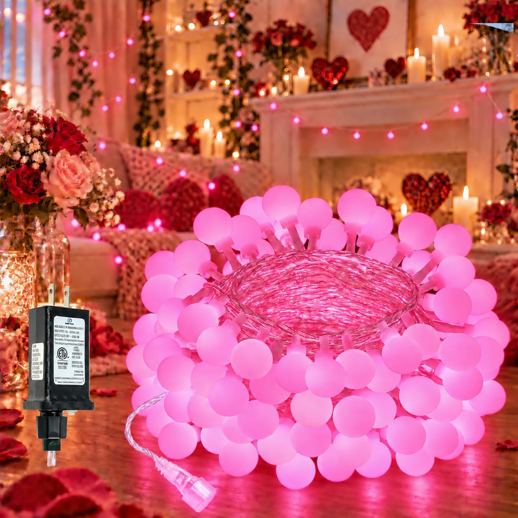 Connectable 43FT 100LED Globe String Lights Indoor, Christmas Lights