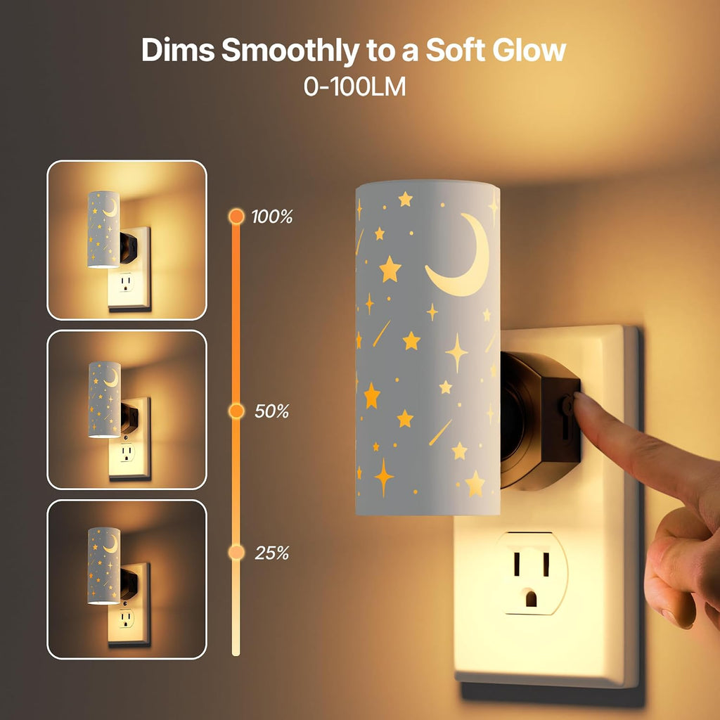LED Night Lights Plug into Wall, Bright Nightlights, White Stars