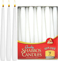 Ner Mitzvah Classic 8 Inch Taper Candles for Shabbat, Dinner Tables, Restaurants, Ceremonies and Emergency, 7 Hour Burn Time - White (Pack of 30)