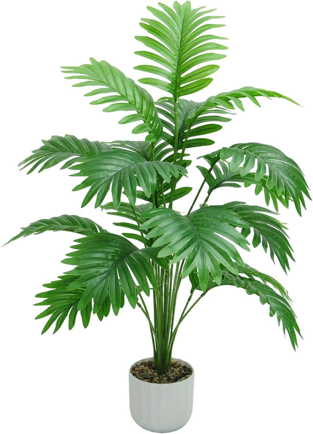 Freyalife 28“ Fake Plant Large Artificial Plam Tree for Indoor Room Decor,Faux Potted Plant for Home Offce Balcony Livingroom Bathroom Bedroom Outdoor Courtyard Decor