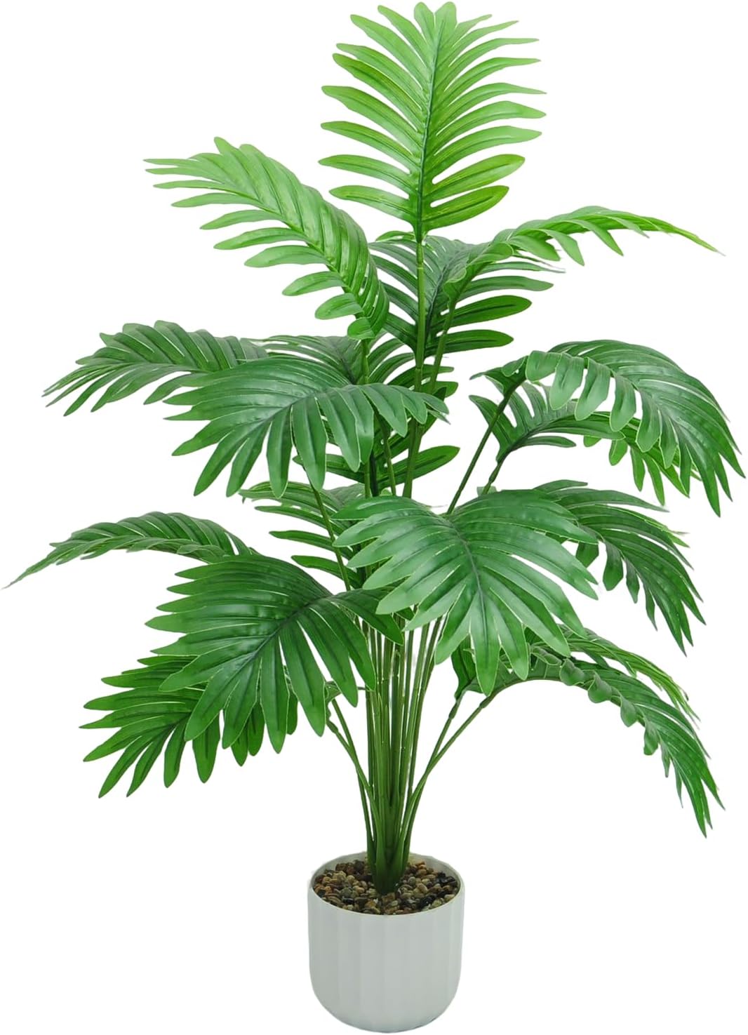 Freyalife 28“ Fake Plant Large Artificial Plam Tree for Indoor Room Decor,Faux Potted Plant for Home Offce Balcony Livingroom Bathroom Bedroom Outdoor Courtyard Decor