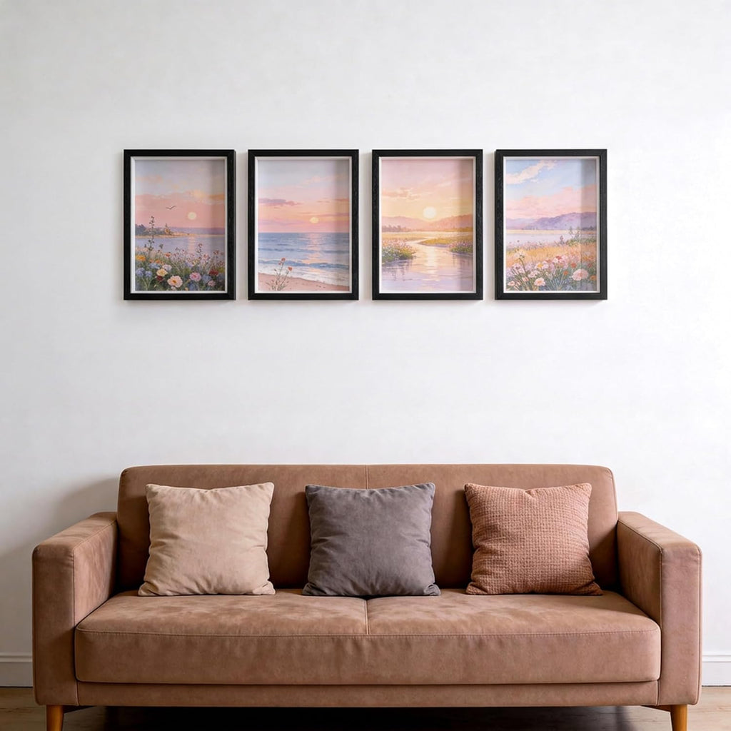 4 Shadow Box Frames, 8x10 inch Wood 3D Picture Frame Display Cases